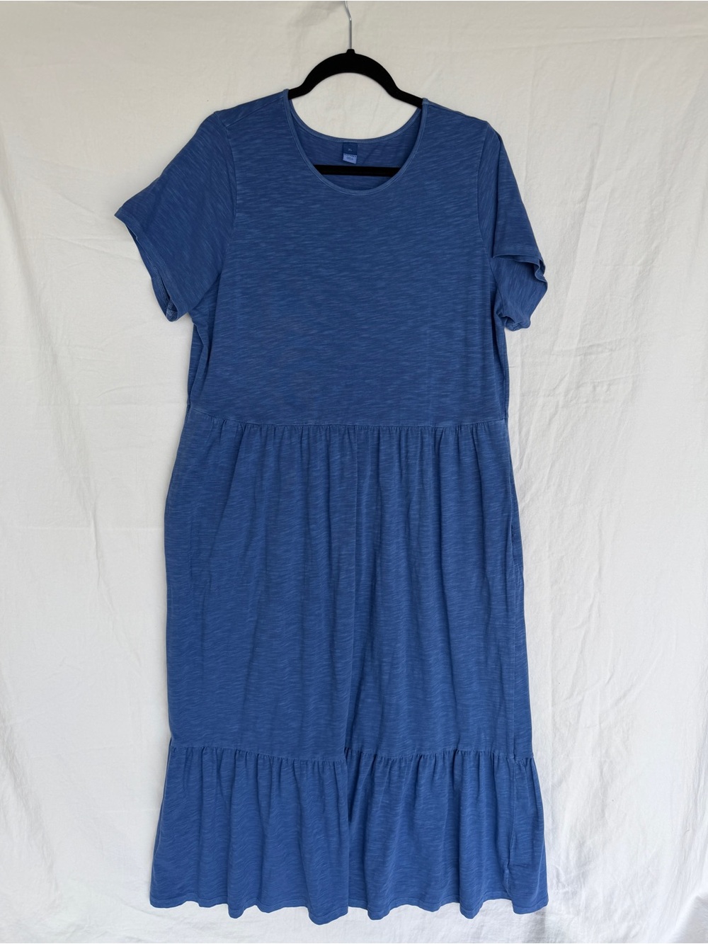 Old Navy Blue Short Sleeve Tiered Maxi Dress XL